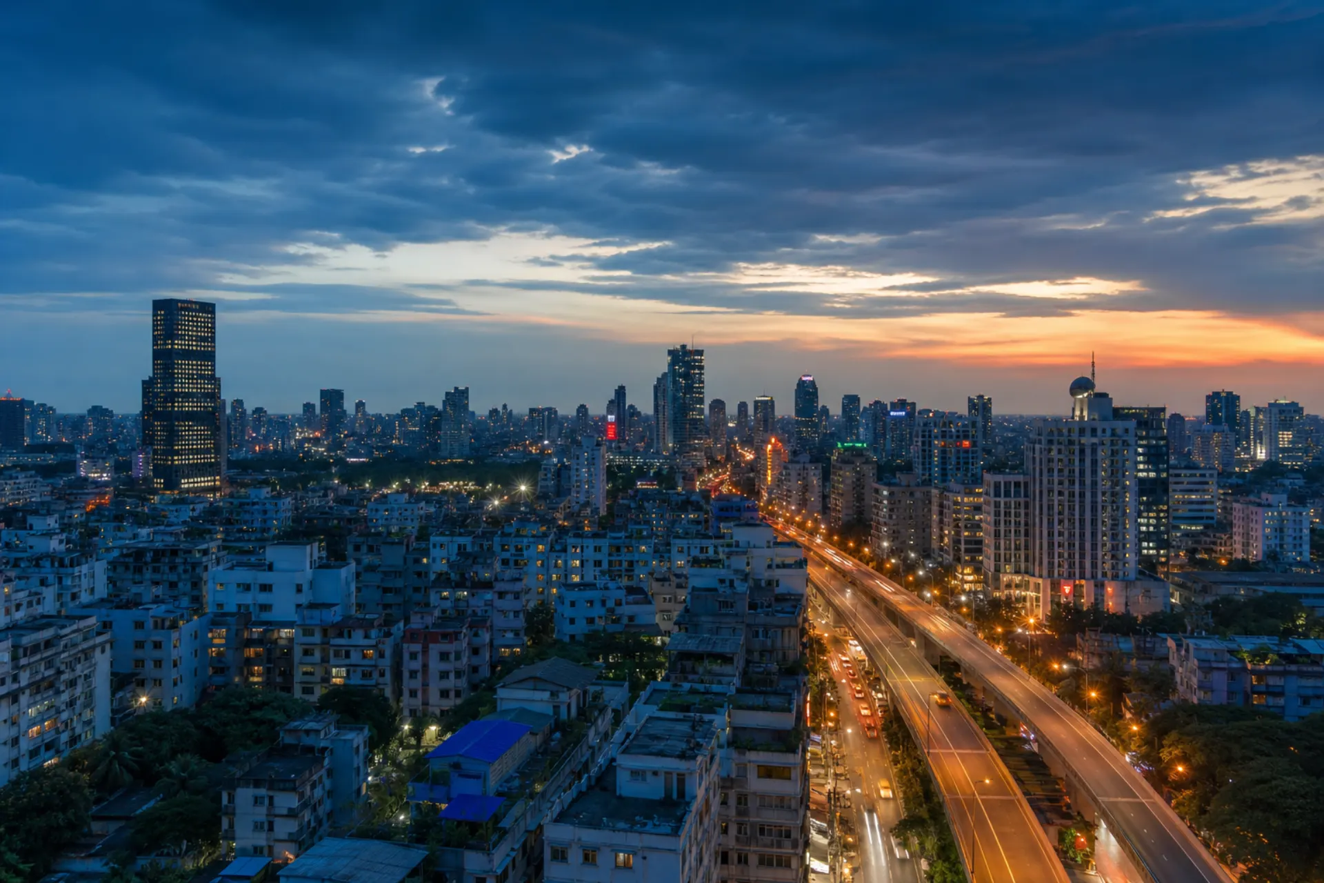 Dhaka city at dusk