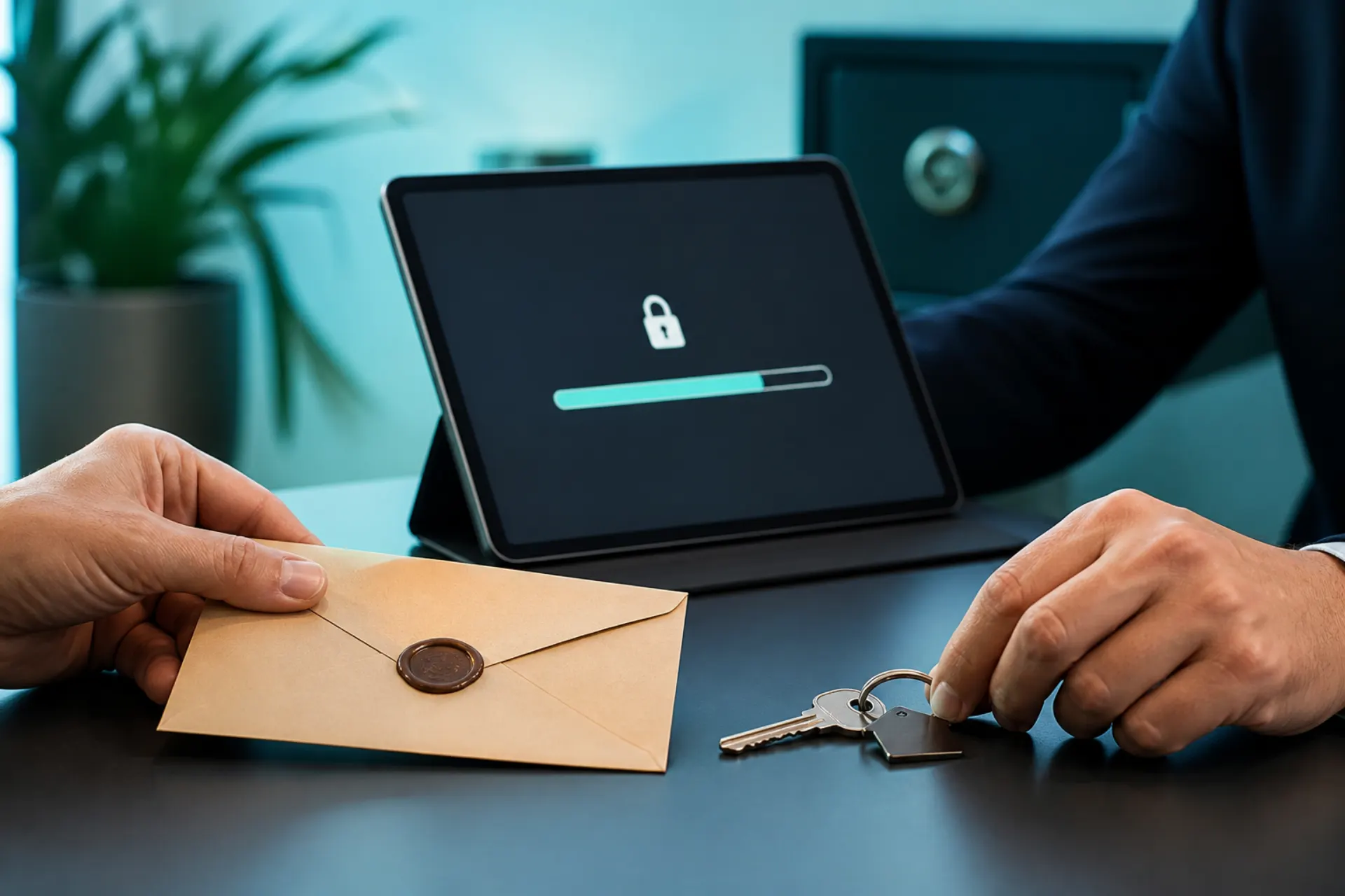 Secure escrow funding desk